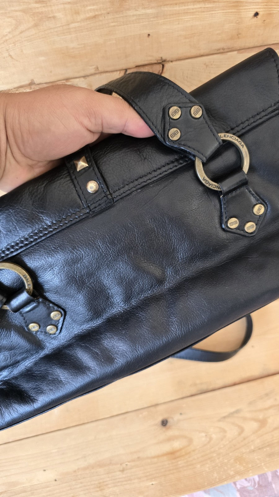 Y2k  Vintage Balenciaga Handbag Black Made In Spain