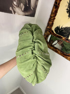Lucky Brand Y2K Green Suede Studded Hobo Shoulder Bag