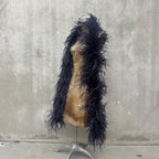 Vintage 1930s Navy Ostrich Feather Boa Scarf Shawl Old Hollywood Dress Accent