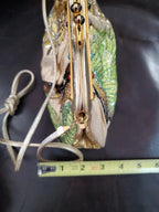 Judith Leiber Gold Floral Embroidered Crystal Beaded Clutch w/ Dust Bag & Comb