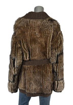 Women's Ralph Lauren Purple Label Lamb Shearling Belted Coat Jacket L New $4990