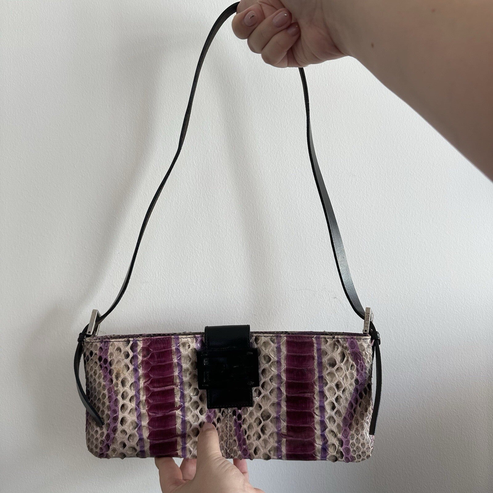 RARE Fendi purple python shoulder bag