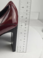 Vintage Casadei Red Patent Leather Block Heel Square Toe Pumps - Size 9
