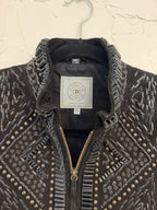 Double D Ranch Studded Leather Suede Jacket in Black, Size S