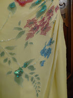 Vintage Cache Yellow Beaded Maxi Dress