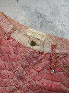 Roberto Cavalli S/S1999 Pink Python Glittered Swarovski Jeans