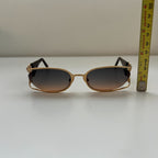 VTG 90s CHANEL Interlocking CC Logo Gold Frame Gradient Lenses Marked Sunglasses