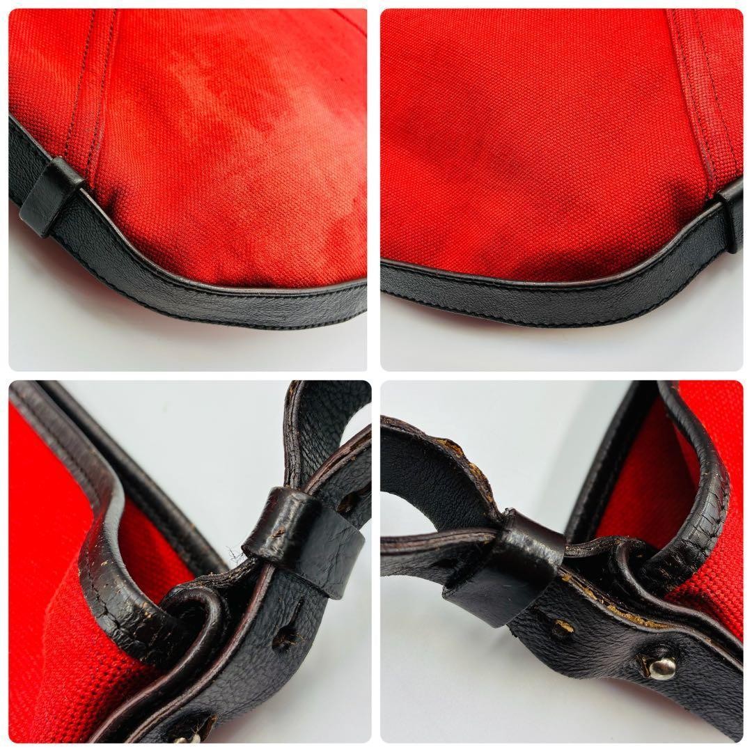 Authentic Yves Saint Laurent rivegauche Mombasa shoulder bag canvas red rare