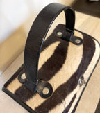 Vtg Calf Hair ZEBRA Print Nordstrom  1950s-60's HandBag Leather Black White Nice