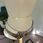Insane Vintage 80s Rock 'N Roll Glam White Leather Animal Print Pony Hair Belt M