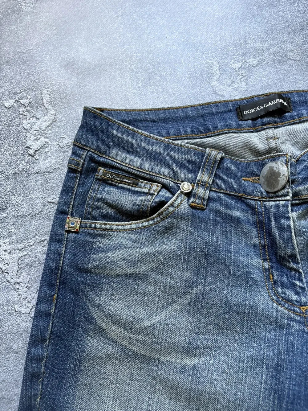 Vintage 00s Dolce&Gabbana Y2K Mega Flared Jeans Rare Womens Size 30 42
