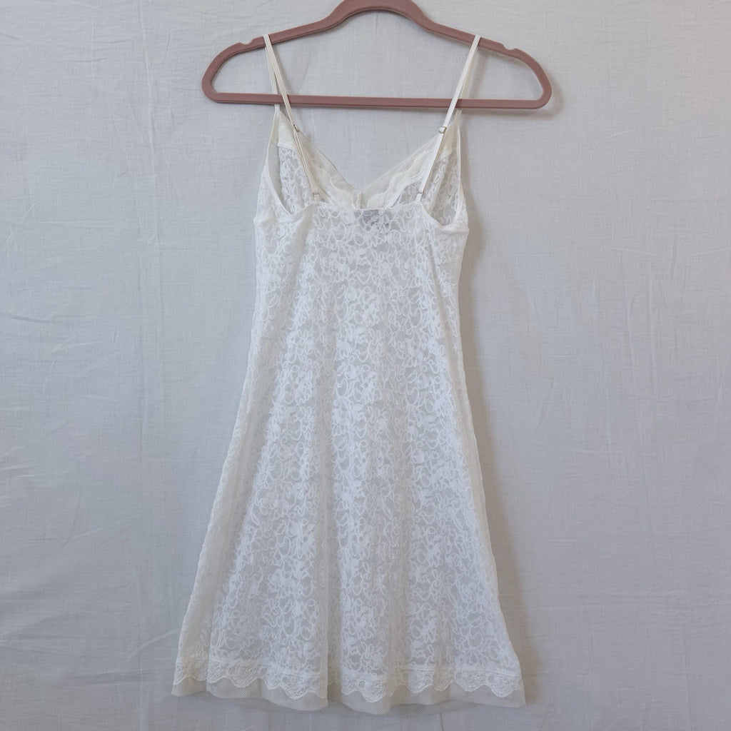 Victoria’s Secret Y2K White Lace Babydoll Slip Dress Nightgown M Coquette Fairy