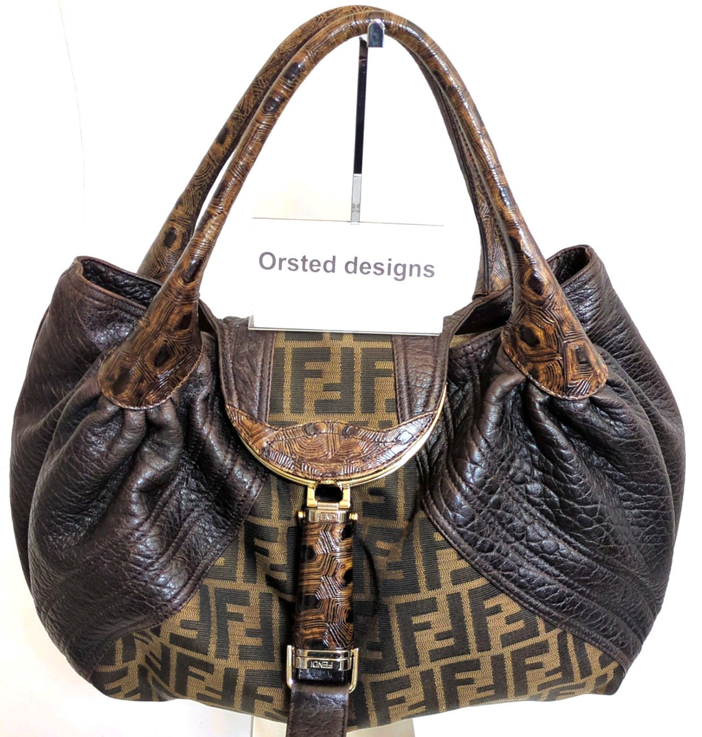 Fendi Zucca Spy Bag Dark Brown Canvas and Leather