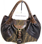 Fendi Zucca Spy Bag Dark Brown Canvas and Leather