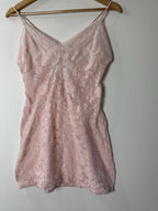 Victorias Secret Lace Chemise Pink Lingerie Slip Dress Babydoll Sheer Coquette M