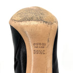Vintage Gucci Horsebit Chain Harness Black Leather Ankle High Heeled Boots 39.5