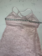 Victorias Secret Lace Chemise Pink Lingerie Slip Dress Babydoll Sheer Coquette M