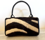 Vtg Calf Hair ZEBRA Print Nordstrom  1950s-60's HandBag Leather Black White Nice