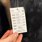 Vintage Y2K Jet Black Rabbit and Fox Fur Jacket Small