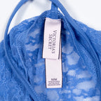 Victoria’s Secret Lace Chemise Slip Dress Blue M Racerback Lingerie Sleepwear