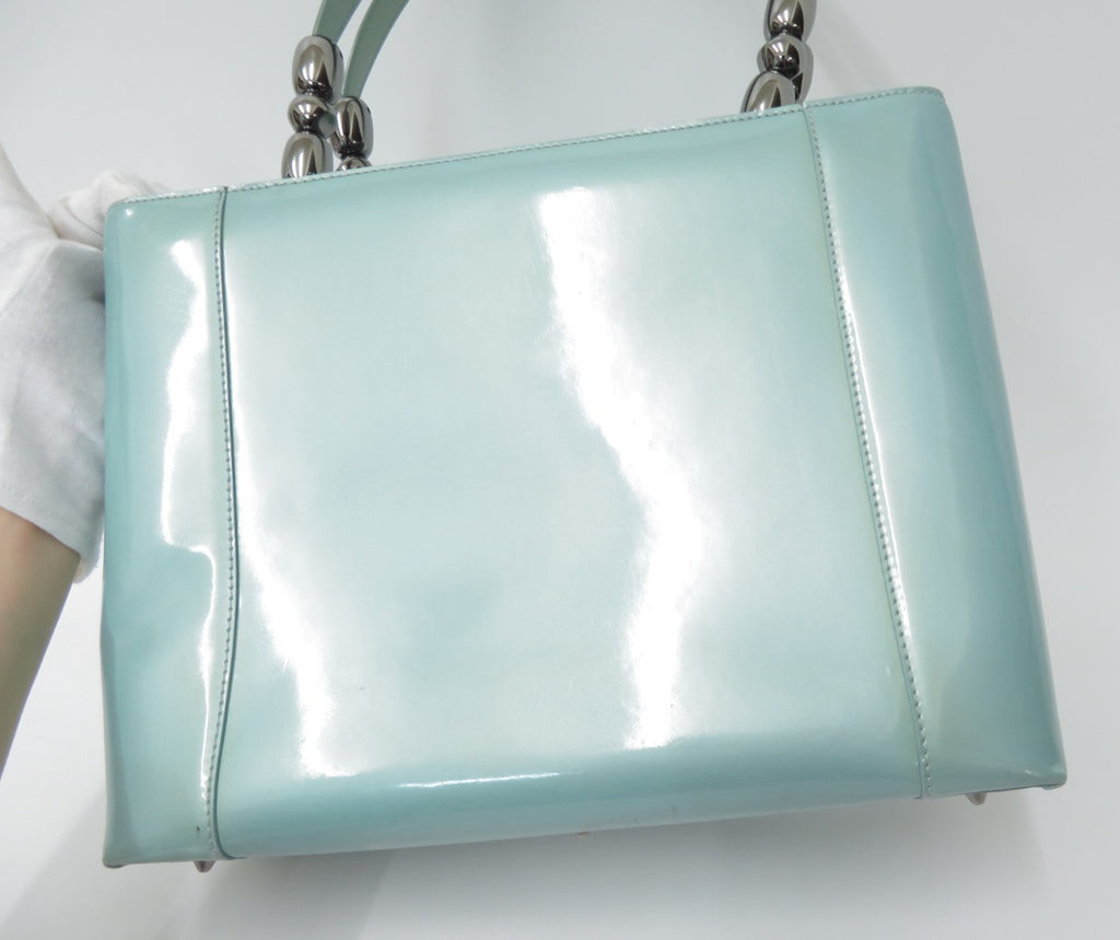 Christian Dior Malice Pearl Patent Leather 2way Shoulder Hand Bag I#47567