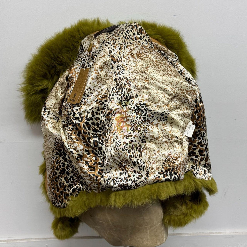 Vintage Y2K Green Chartreuse Fox Fur Jacket