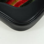 GUCCI Jackie Swirl Print Shoulder Bag Velvet Black Silver 001 3306 Auth SW2243SM