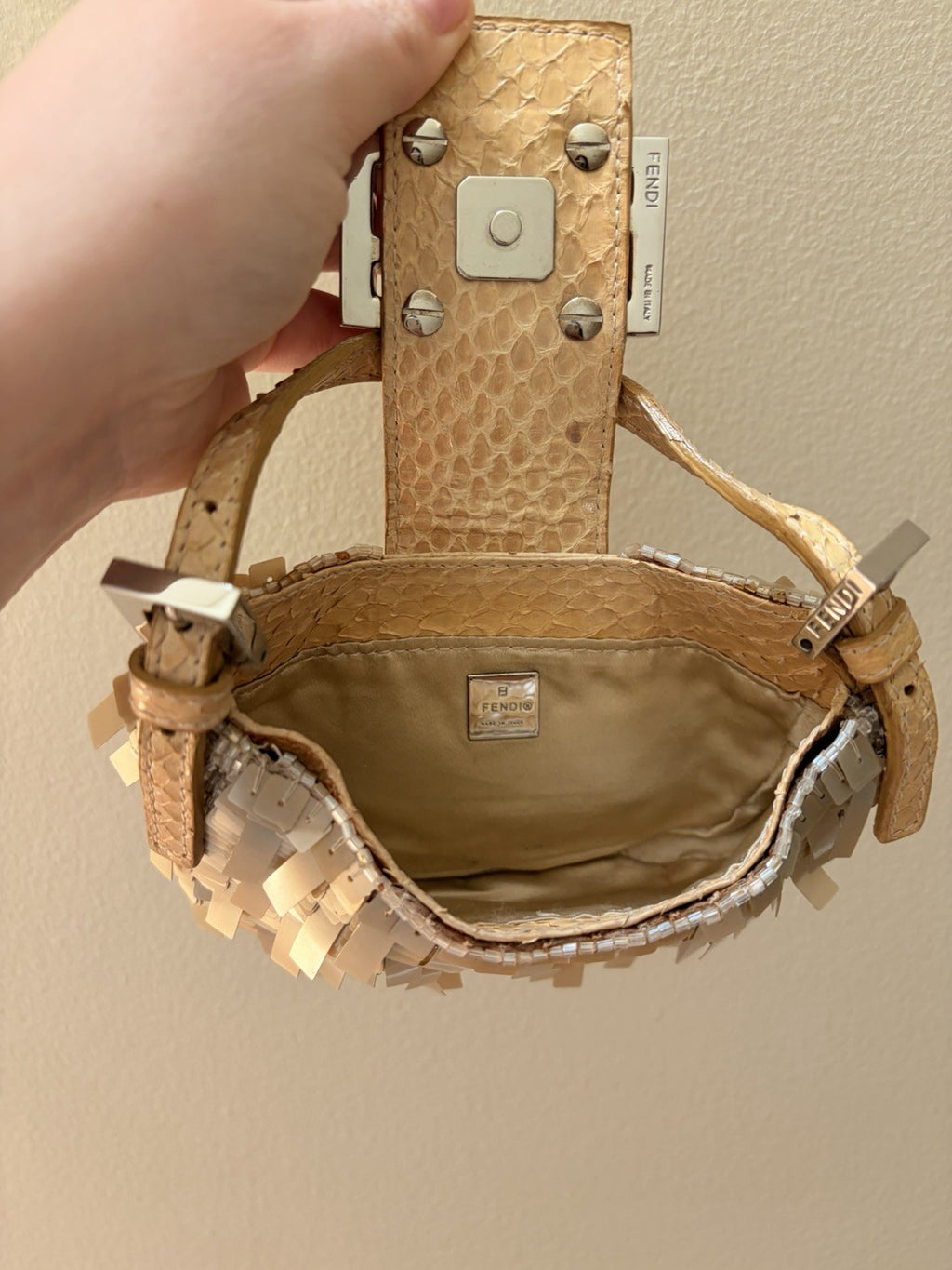 Fendi Mini Beaded Croissant Bag