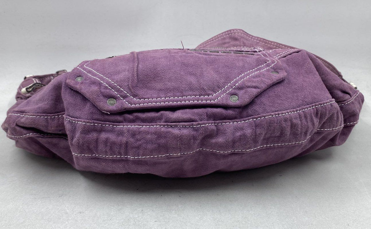 Diesel Purple Canvas Slouchy Hobo Shoulder Bag