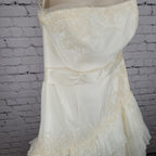 White By Vera Wang Ivory Tiered Strapless Bridal Wedding Gown Dress 12 VW351020