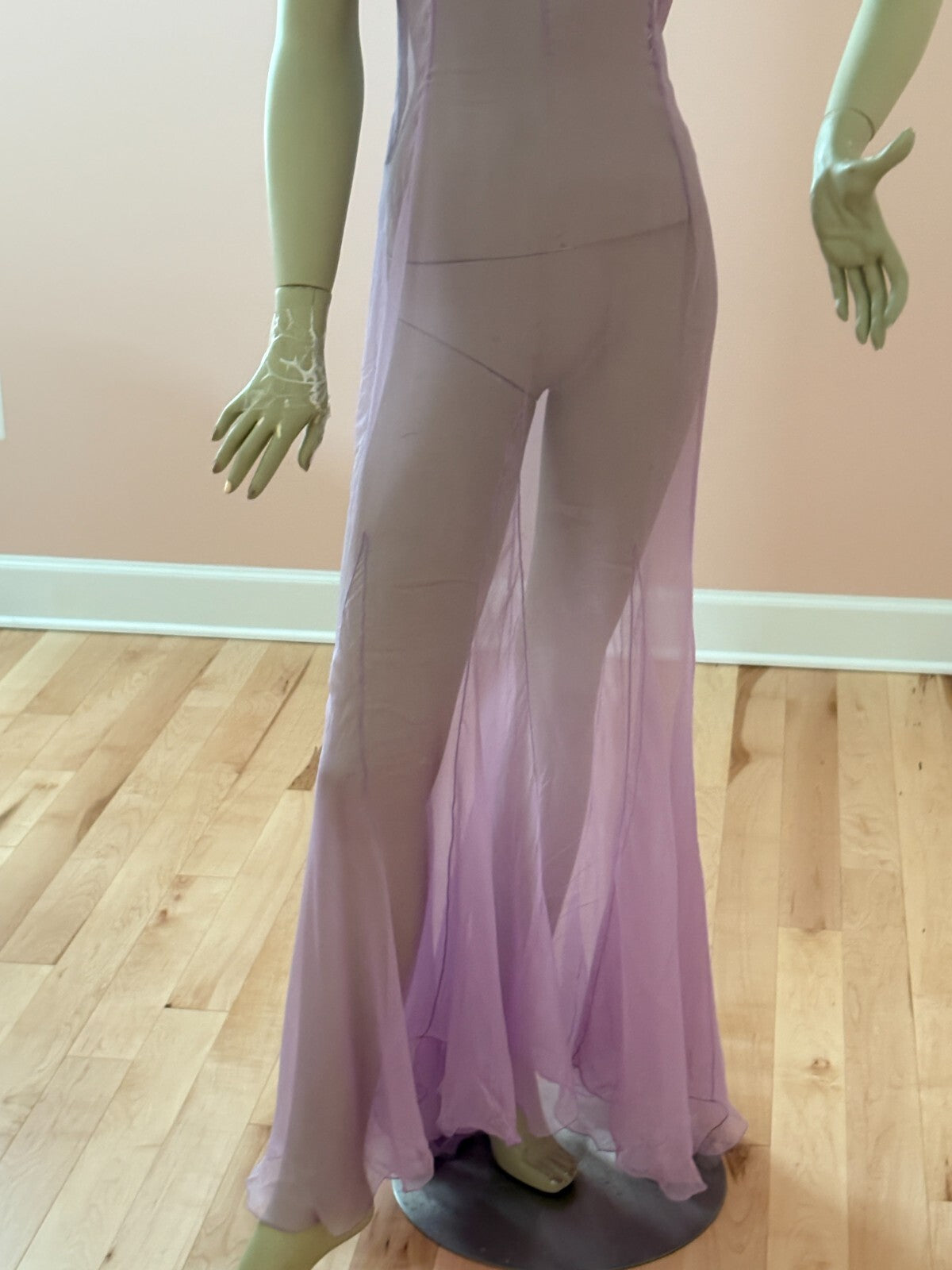 Dolce & Gabbana Silk Chiffon Cocktail Dress in Lilac Size 6