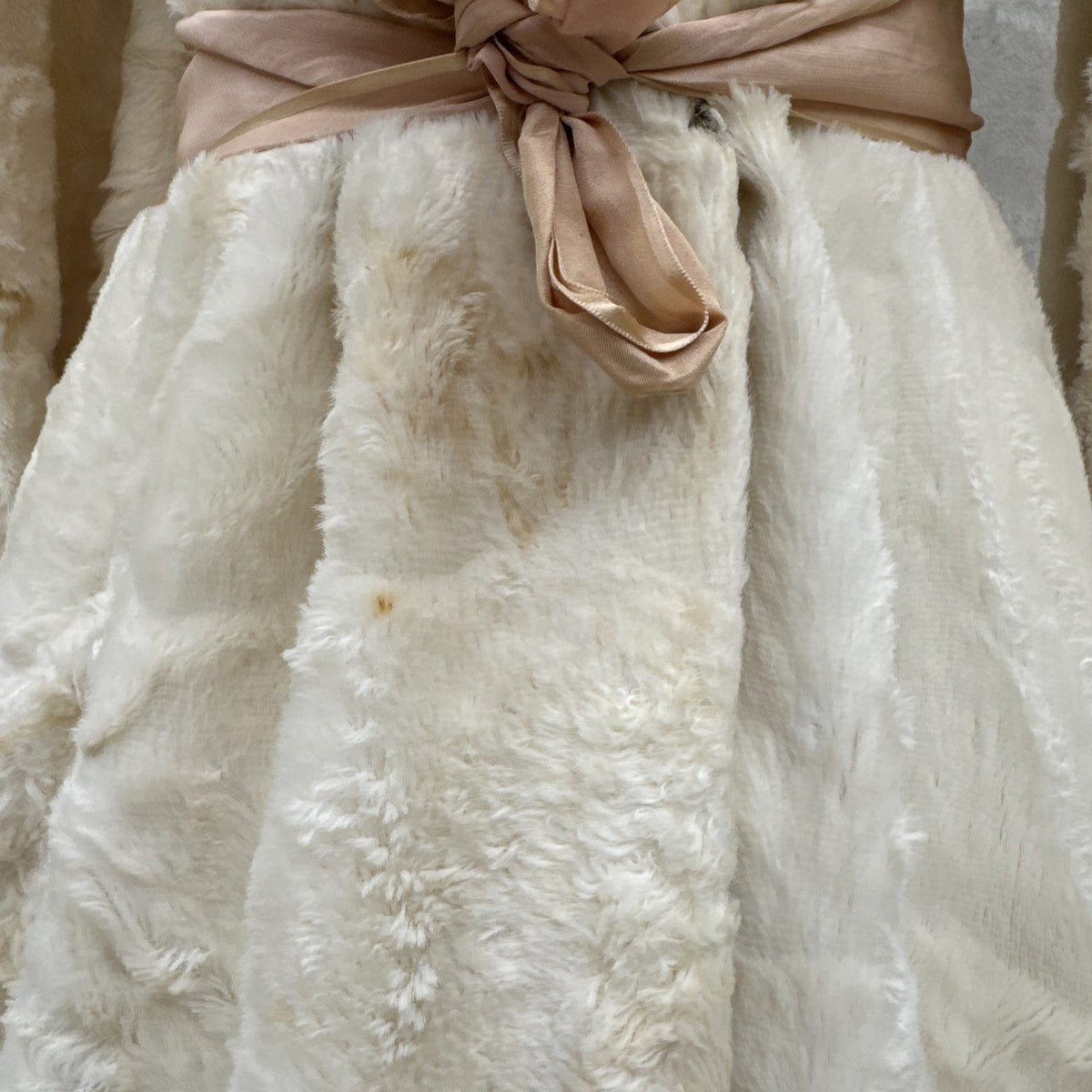 Vintage 1930s White Plush Teddy Bear Dressing Gown Ermie Art Deco Dress Coat