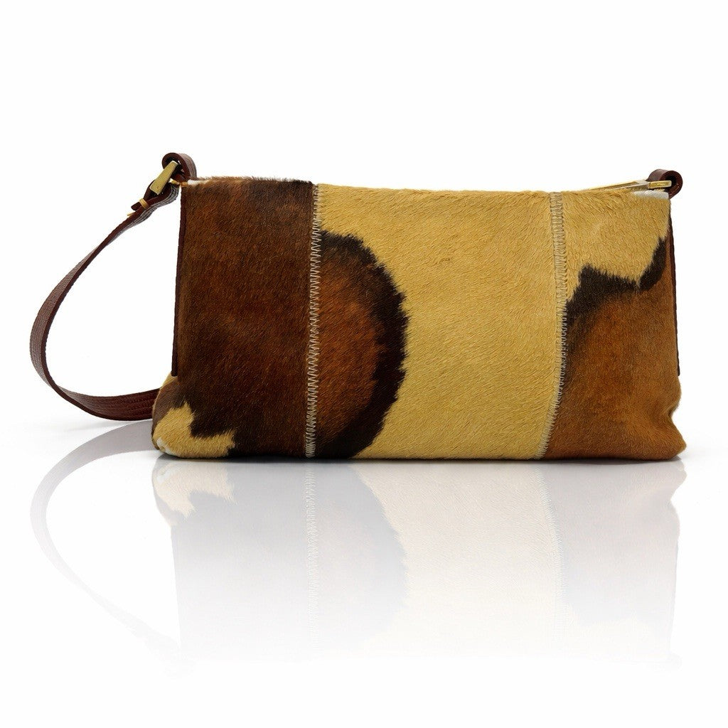 FRANCESCO BIASIA Vintage Animal Print Patchwork  Shoulder Bag