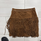 Vintage Bagatelle Skirt Brown Suede Leather studded Size S