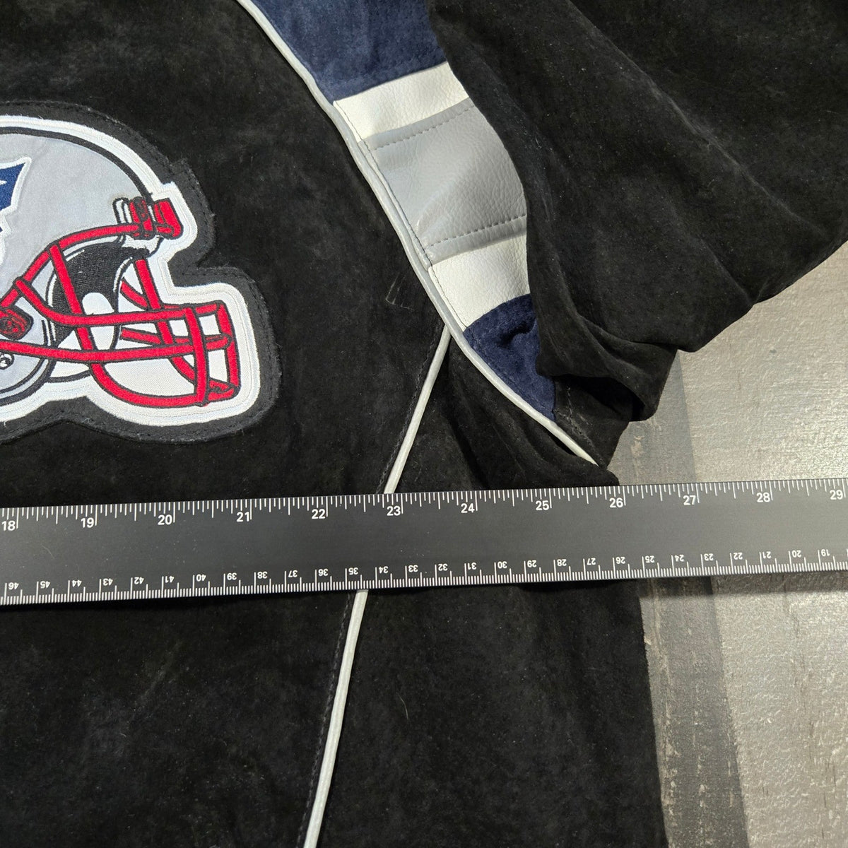 G-III New England Patriots Suede Leather Varsity Bomber Jacket XL
