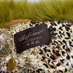 Vintage Y2K Green Chartreuse Fox Fur Jacket