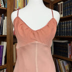 Express 1990s Asymmetrical Ombre Pink Silk Slip Dress Medium