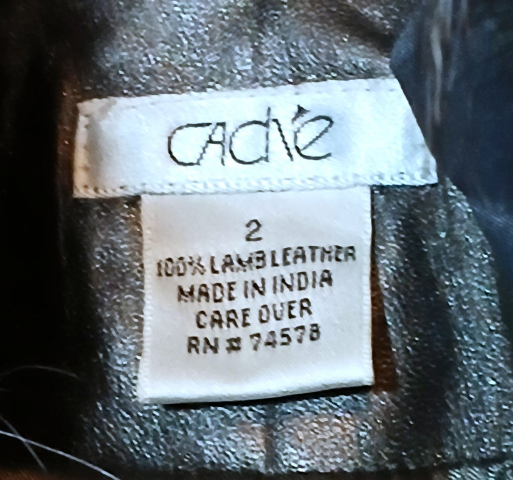 Cache Vintage Lamb Leather Jacket with Detachable Fox Fur Collar