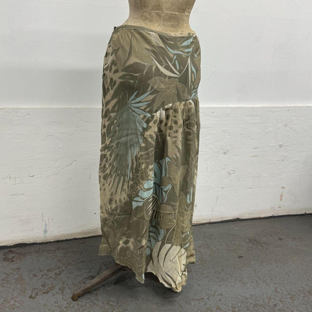 Vintage Y2K Multiples Créateur Asymmetric Silk Maxi Skirt
