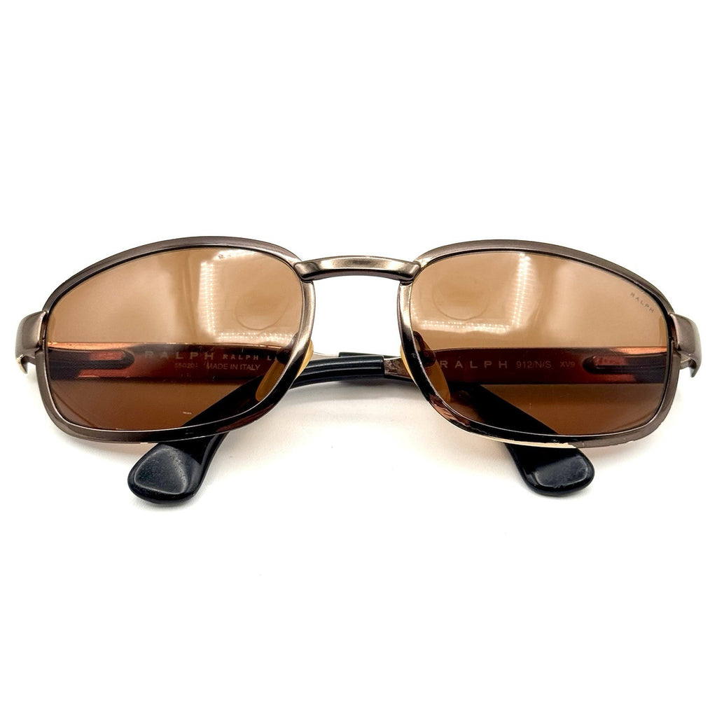 Ralph Lauren Oval Sunglasses 912/N/S VTG Brown Metal Designer Frame & Lens 55-20