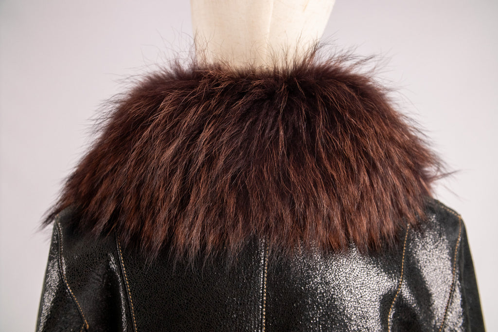 Penny Lane Belted Sheepskin Shearling Coat Size L