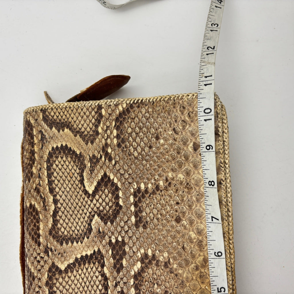 Vintage 1940s Genuine Python Snakeskin Clutch Purse Talon Hand Bag Exotic