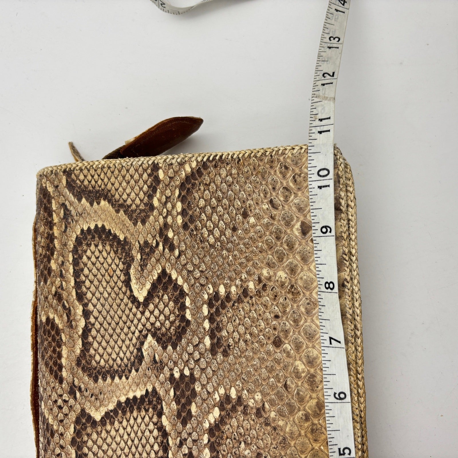 Vintage 1940s Genuine Python Snakeskin Clutch Purse Talon Hand Bag Exotic