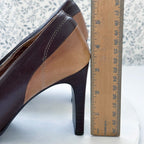Luca Ferri Leather Pumps Brown Colorblock Square Toe Size 5.5