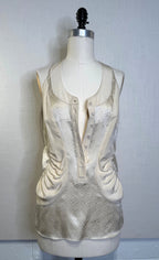 Balenciaga Silk by NICOLAS GHESQUIERE Cream Tank Blouse FR36 S , Vintage 2009