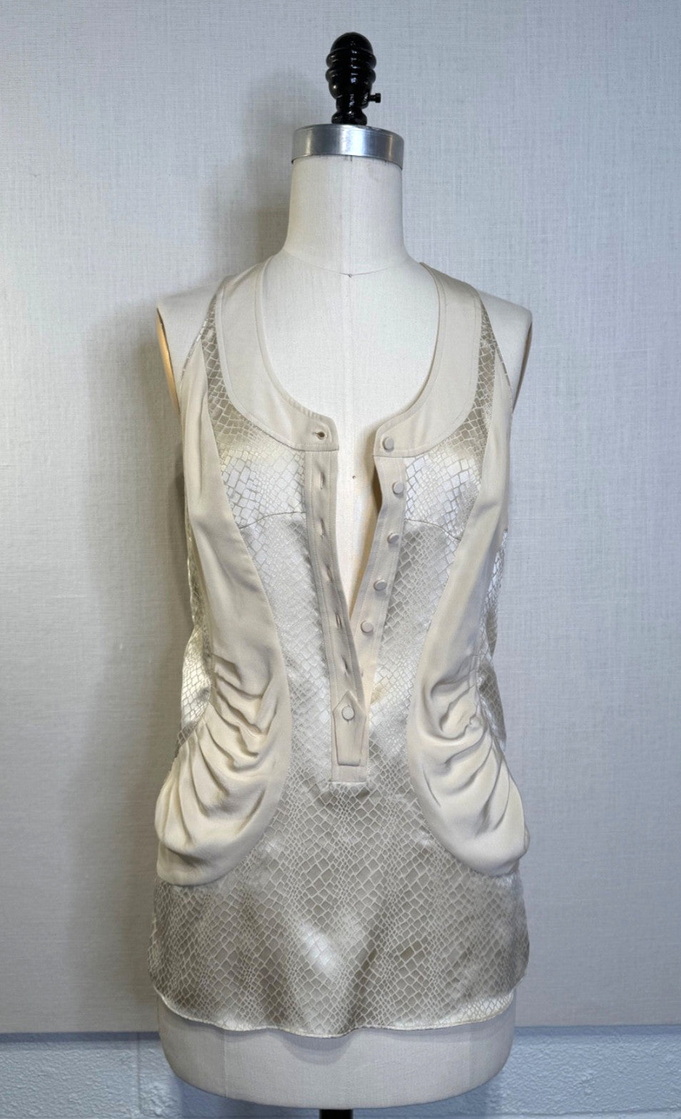 Balenciaga Silk by NICOLAS GHESQUIERE Cream Tank Blouse FR36 S , Vintage 2009