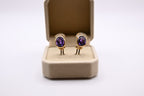 18k Gold vintage earrings Diamonds, Amethyst, Stunning, impressive, w/ appraisal