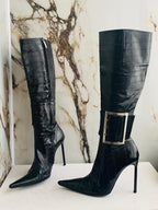 Gianmarco Lorenzi Women Boots  High Heels Eel leather Italian Boots Size 38