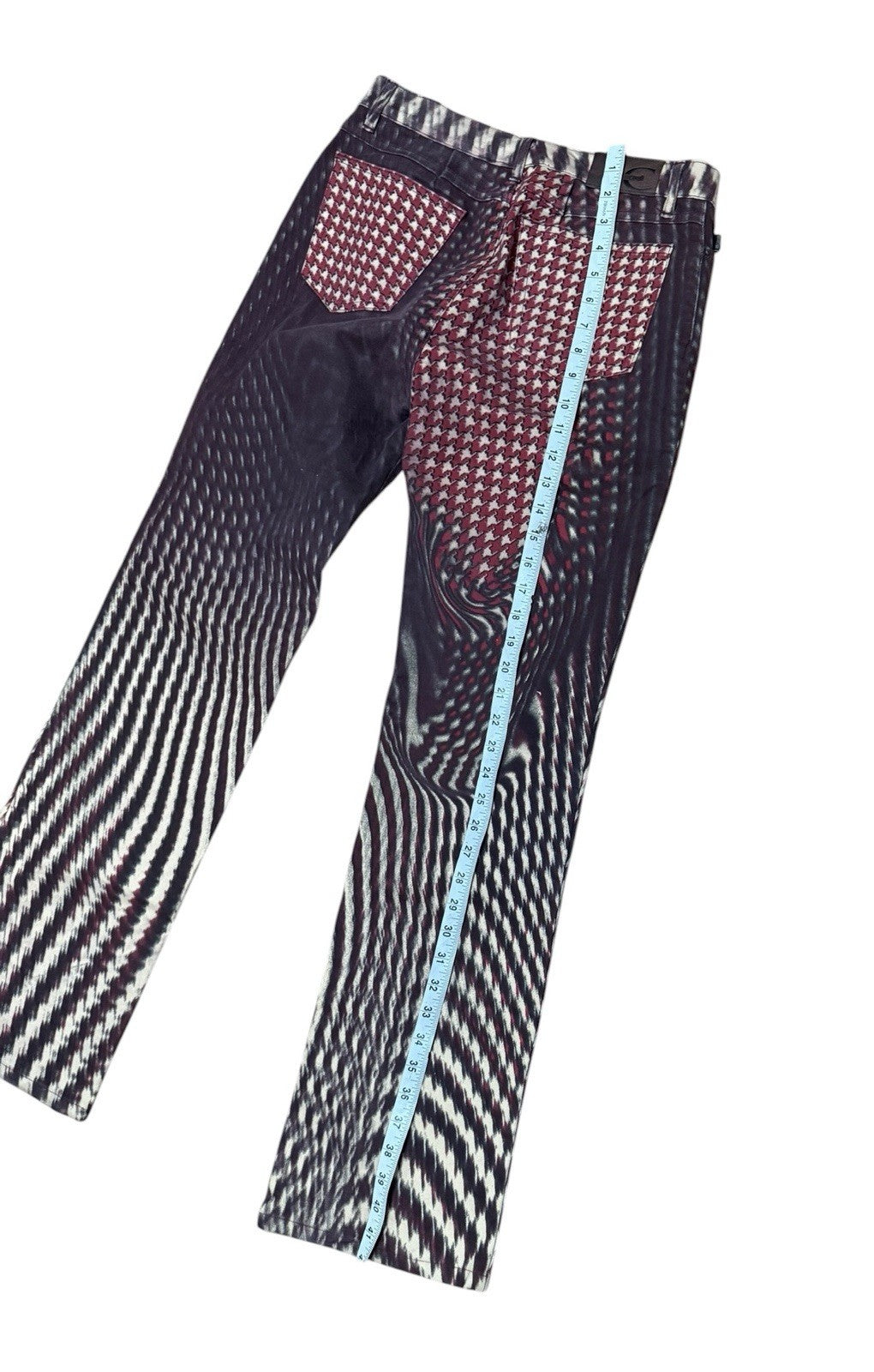 Vintage Just Cavalli Houndstooth Psychedelic Pants Illusion Brown Jeans 31