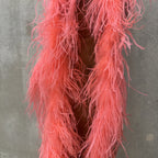 Vintage 1930s Pink Ostrich Feather Boa Scarf Shawl Old Hollywood Dress Accent